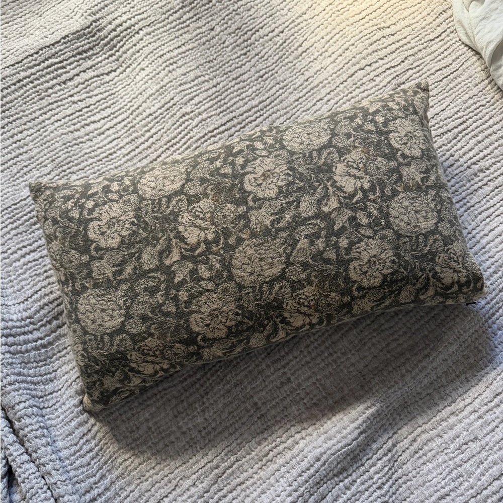 Studio McGee Floral Jacquard Lumbar Pillow in Brown and Cream - Picture 2 of 3